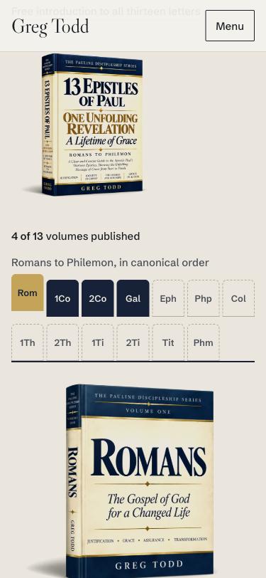 Redesign concept Pauline series with thirteen thumb tabs, four published