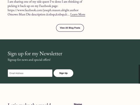 Current blog preview showing HTML entities and the green newsletter band.