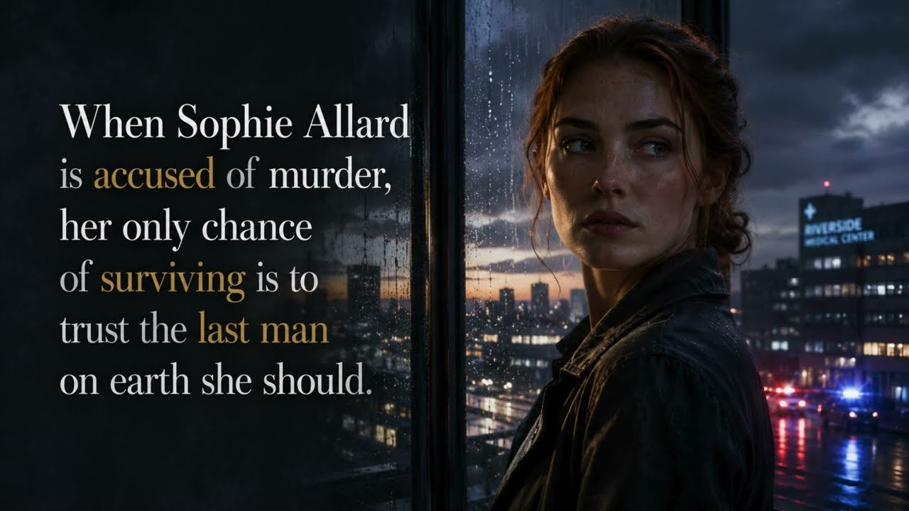 Sophie Allard, as shown in the Devil's Tango trailer, at a rain-streaked window.